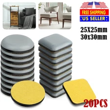 20Pcs Chair Table Leg Feet Pads Glides Sliders Furniture Floor Protectors Mat