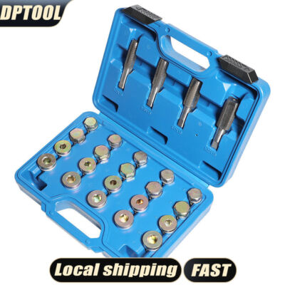 64pc Oil Pan Thread Repair Kit Sump Gearbox Drain Plug Tool Set M13 M15 M17 M20