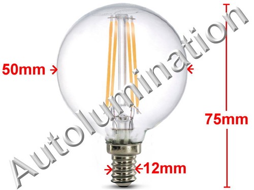 120V LED E12 G16.5 Retro Edison Filament Bulb Candelabra Light Lamp Dimmable - Picture 3 of 5