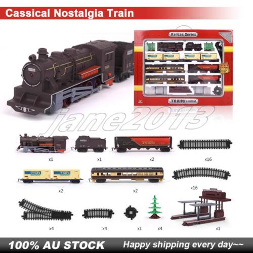 Electric Classic/Modern Toy Train Set Kids Rail Track Carriages Vehicle - Picture 5 of 16