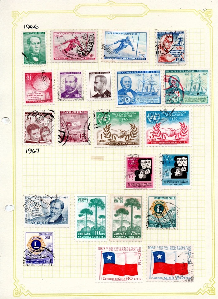 CHILE, GRAN LOTE DE SELLOS, SERIE DE DIVERSAS, 22 ESCANEOS (NEA-242) Foto 4 de 4