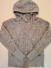 Zella Women's Small Heathered Gray Full Zip Up Hooded Sweatshirt Athletic Jacket