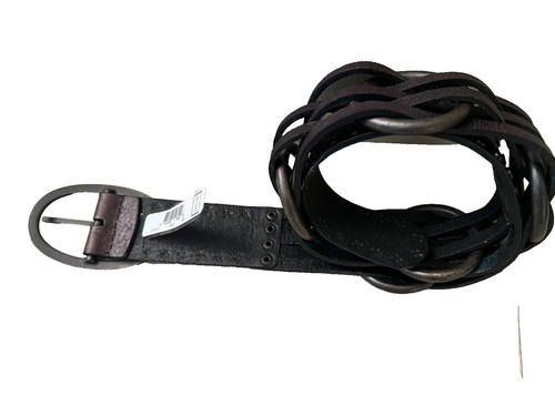 Nine West Brown Fringe Belt READ Metal Detail Vintage Size M  display picture 3