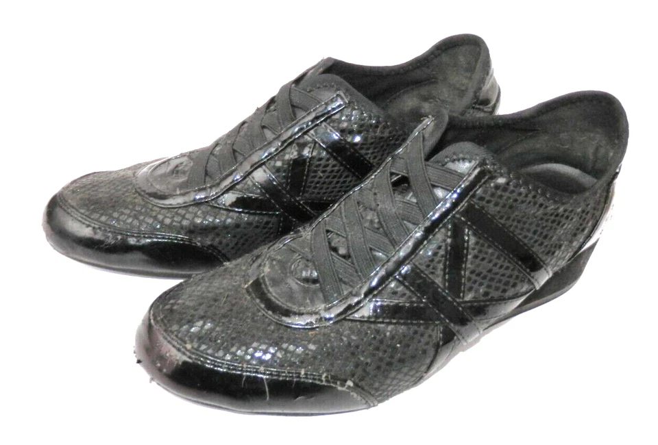 DKNY черный лакированная кожа на танкетке модные туфли женский размер 7,5 - Изображение 2 из 4