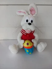 1998 Stuffins White Rabbit Red White Collar Buttons Easter Egg Peter Cottontail 
