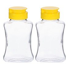 2pcs Plastic Honey Bottles 6oz Leakproof Squeeze Honey Jars with Flip Lid