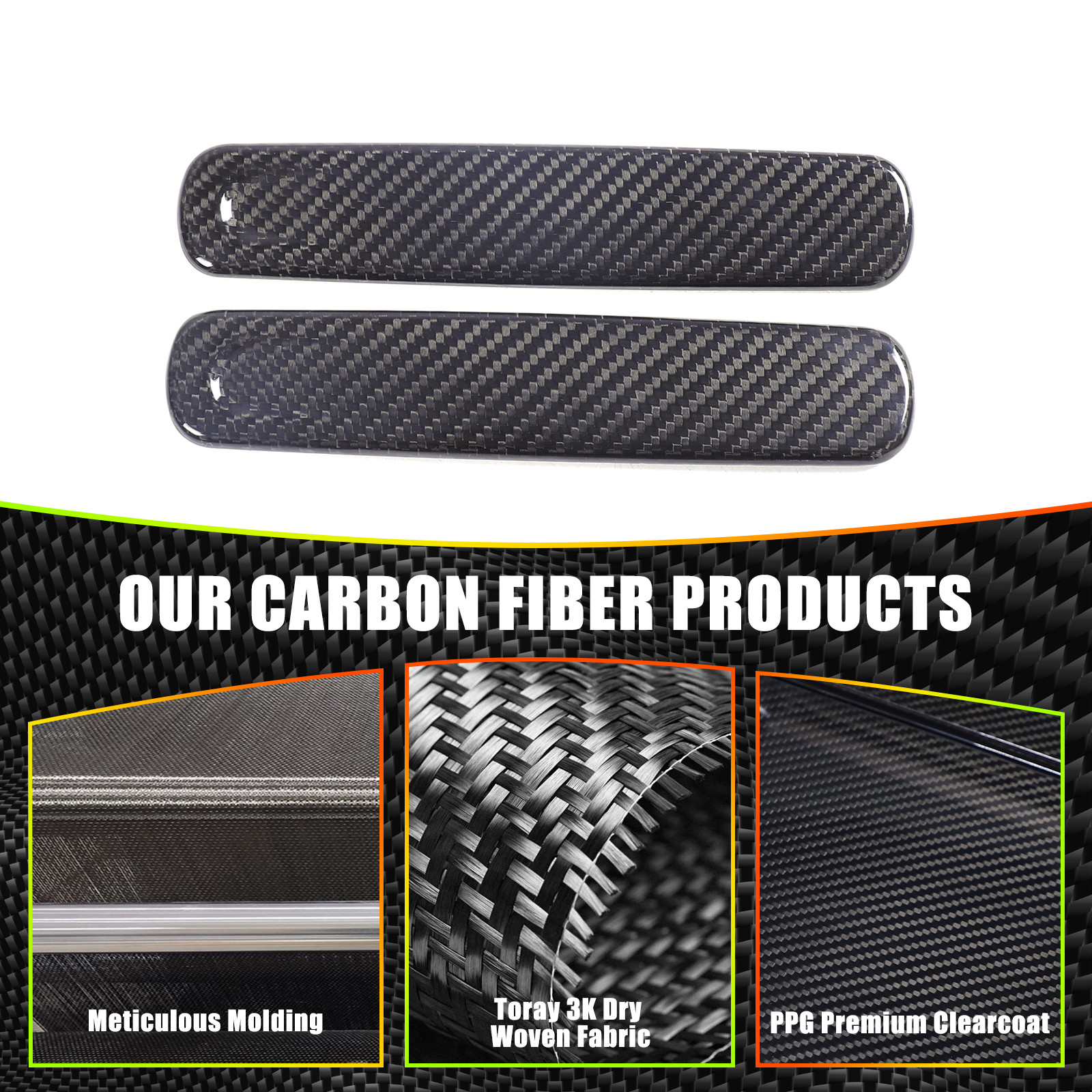 Real Carbon Fiber Exterior Side Door Handle Trim For Lotus EMIRA 2021-25 US