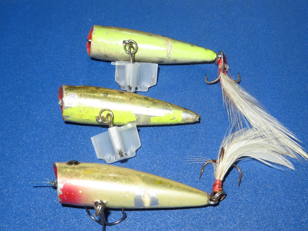 Lot of 3 Lobina Rico Topwater Lures Gold Chart - Image 3