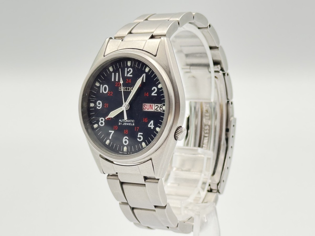 Seiko 5 7S26-3060 Automatic Navy Dial Day-Date 21J Men's Watch