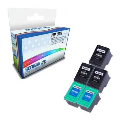 Refresh Patronen Sparpack 3x #338/ 2x #344 Tinte kompatibel mit HP Druckern