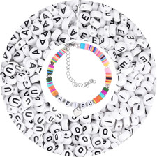 1500Pcs Vowel Letter Beads Bulk, Letter Alphabet Beads for Friendship Bracelets