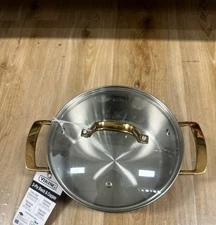 Viking 3-Ply Black Copper soup pot  w/ Glass Lid  4Qt NWT MEASUREMENTS RARE