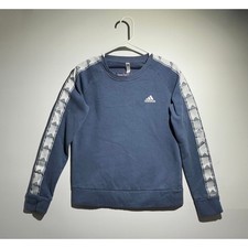 Adidas Blue Crewneck With White Accents Youth Size S