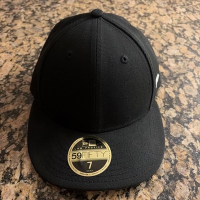 New Era 59FIFTY Blank Fitted Flat Brim Black 7 Cap