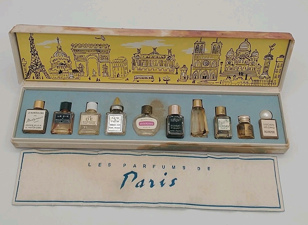 Vintage Les Parfums De Paris Minature Set 1960's Original Box Empty Bottles 