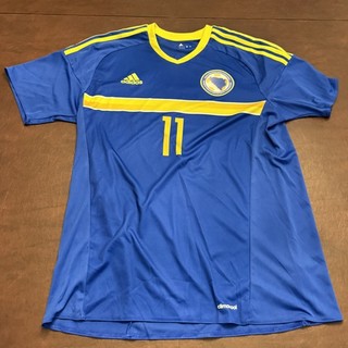 2016/17 Bosnia Herzegovina Home Soccer Jersey EDIN DZEKO #11 Adidas Size L