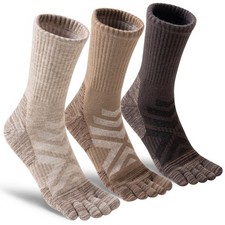 Merino Wool Hiking Toe Socks,Enhanced Breathability,Targeted Cushion Thermal ...