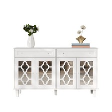 Sideboard mit 4 Spiegeltüren Schubladen verstellbare Einlegeböden Kristallgriffe