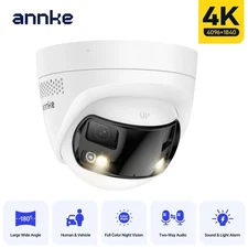 ANNKE 4K Full Color PoE Security IP Camera Dual Lens Two-Way Audio Outdoor AI