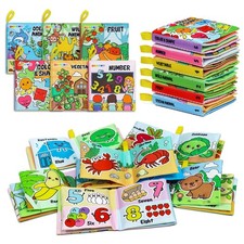 OKOOKO Soft Baby Books 6PCS Soft Cloth Books Bath Books Crinkle Washable Non-...