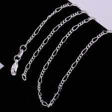 Silver plated 925 word print 2MM fashion chain necklace jewelry