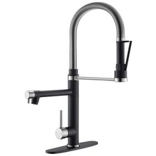 Kitchen Faucet with Pull Down Sprayer Brushed Nickel and Matte Black Commerci...