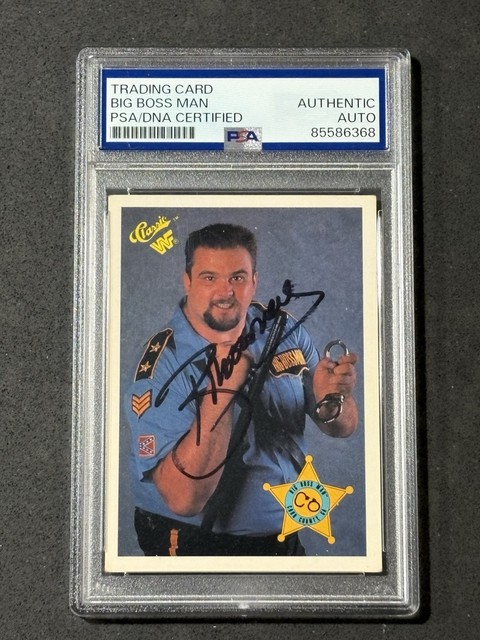 BIG BOSS MAN 1990 CLASSIC WWF SIGNED AUTOGRAPHED CARD PSA/DNA CERTIFIED