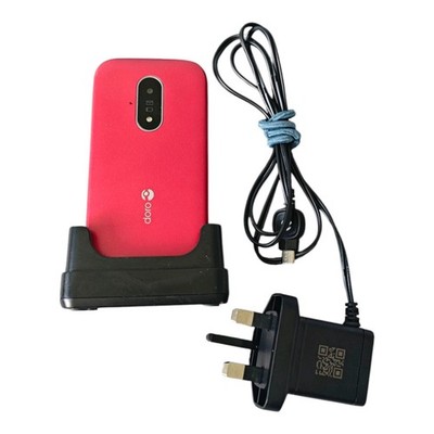Doro 6820 rot 4G Klapphandy entsperrt Ladeschale sehr guter Zustand Seniorenhandy