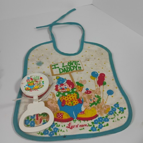 Baby Bib "I Love Daddy!!" Clown Theme Luv n care Matching Rattle