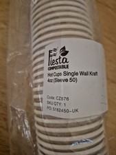 Fiesta Compostable Hot Cup Single Wall Kraft, 4 oz, Sleeve 50