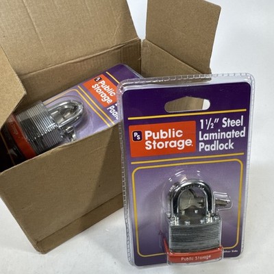 Public Storage 1 1/2'' Steel Laminated Padlock Box Of 6 New