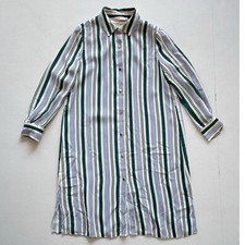 TORY BURCH Striped Collared Button Up Shirt Dress / Sz S / Long Minimal Casual