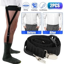 2 Pcs Y-Shape Shirt Stays Rugged Design Adjustable Comfortable Garters Non-Slip
