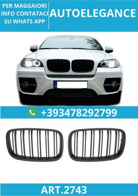 Griglia Anteriore Sportiva Per BMW X5 E53 1998-2003 – Doppia Lamella Nero Lucido – Sostituzione Calandra OEM – Ricambio Di Alta Qualità