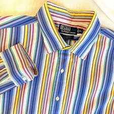 Polo Ralph Lauren Curham Button Down Shirt Mens XL Multi Color Striped Cotton