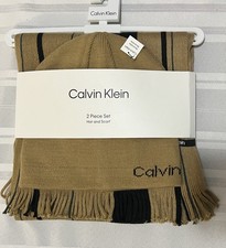 Calvin Klein mens Reversible Beanie and Raschel Scarf Set