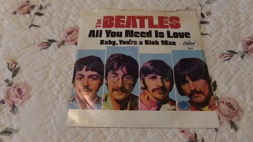 THE BEATLES! RECORD 45 RPM. BABY-YOU'RE A RICH MAN-SWIRL CAPITAL; 5964-1964