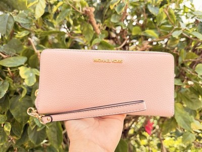 Michael Kors Jet Set Travel Large Continental Wallet Pink Powder Blush