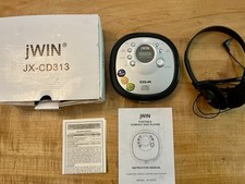 jWIN JX-CD313 Portable CD Player w/ Headphones  Manual - CD-R Playback - Tested