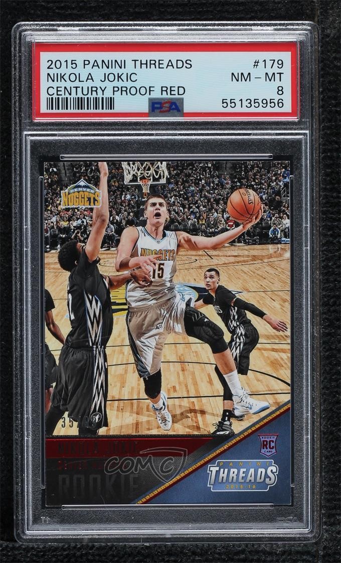 2015 Panini Threads Rookies Century Proof Red 35/99 Nikola Jokic #179 PSA 8 16rf