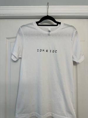 Bella+Canvas Solid White Blend - Heather CVC Medium T-Shirt - IDK & IDC - NEW