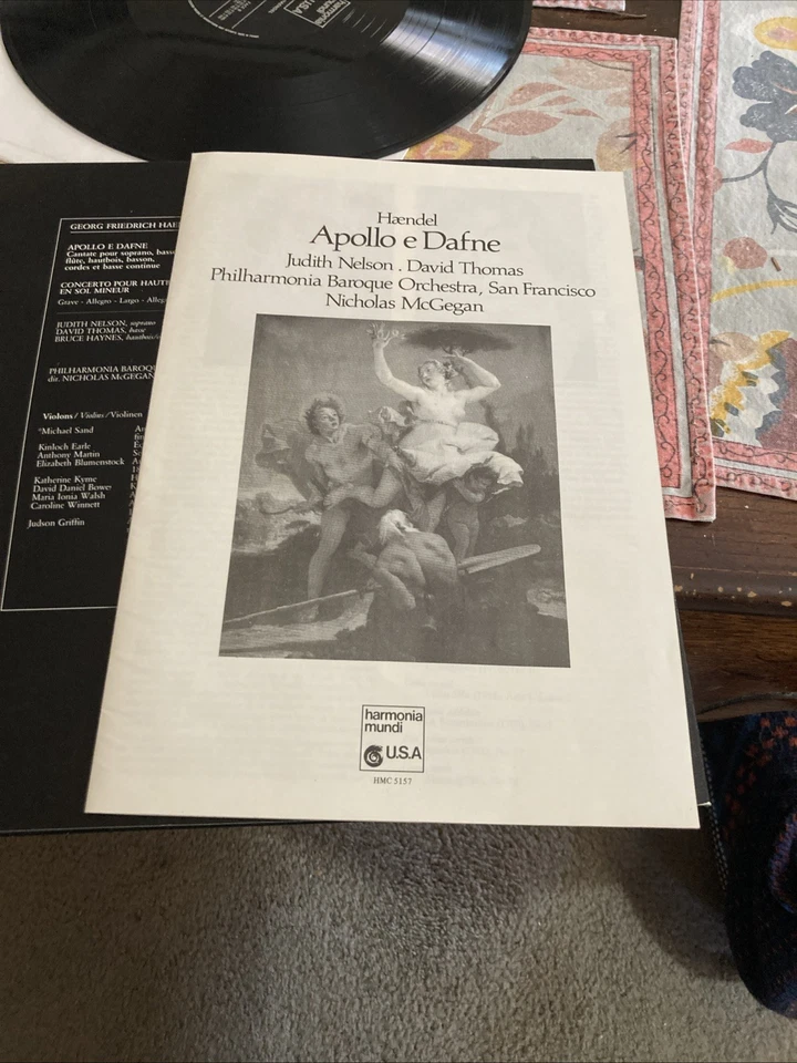 Handel: Apollo e Dafne, McGegan, Harmonia Mundi USA HMC-5157, 1985, Autographed - Image 4 of 4