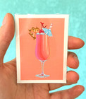 ACEO original,2.5x3.5 in, Pina Colada, Cocktail, Bar, Drink, Food, Pinapple — photo 2