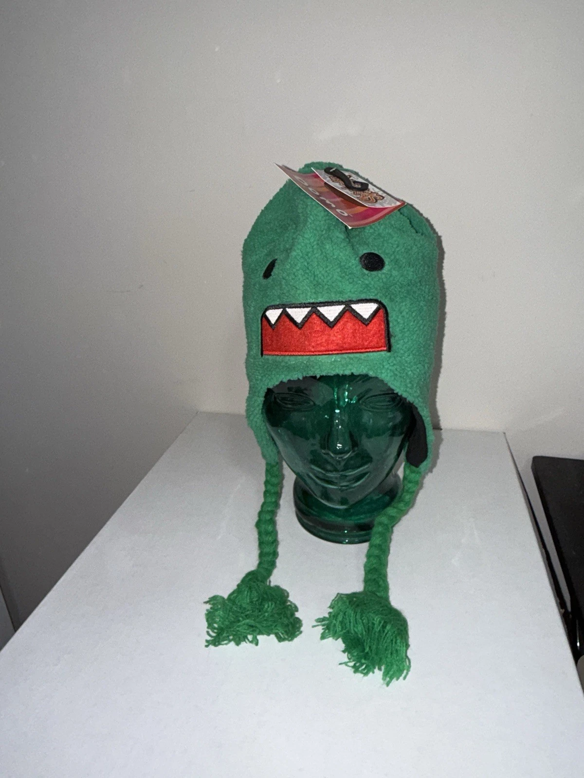 Green Domo Kun Fuzzy Trapper Hat 2011 Rare Limited Edition Japanese Beanie Ski