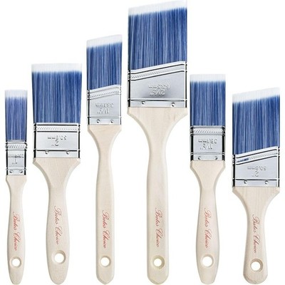Paint Brushes 6 Pack Treated Wood Handle for Walls Stain Furniture Painting