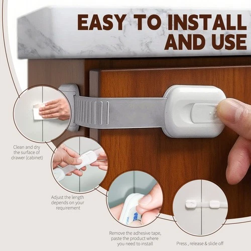 Child Baby Toddler Safety Cupboard Locks Cabinet Door Drawer Fridge Pet Safety - Picture 7 of 15