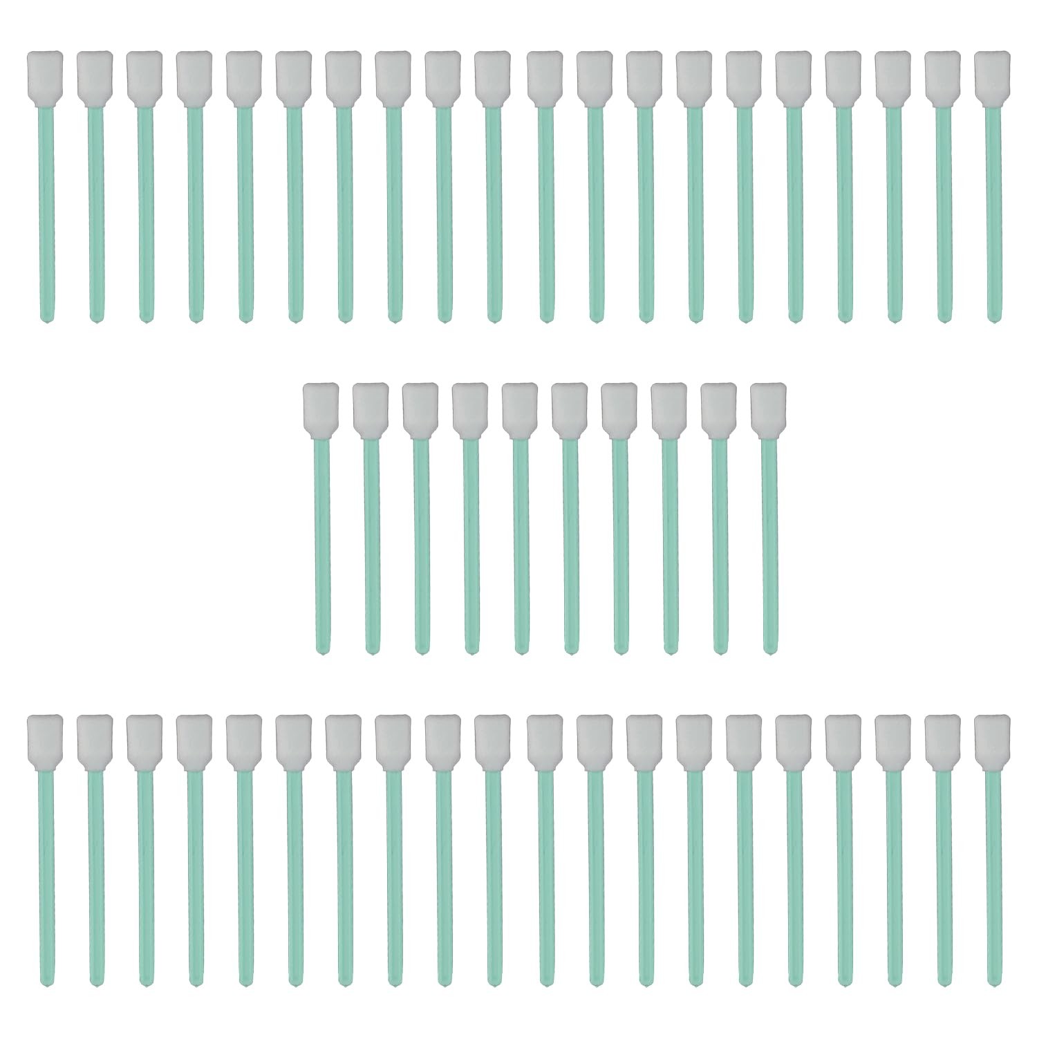 Lot de 50 bâtonnets de nettoyage en mousse rectangulaire 12,7 cm