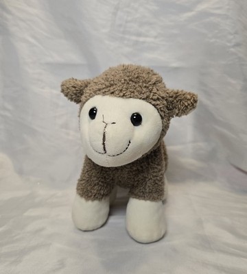 Fuzzy Plush Brown Cream Lamb 10'' Soft Lovey EUC Toddler Child Gift