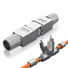 2 PCS Cat7/Cat6A ToolFree Ethernet Coupler RJ45 Shielded Extender Joint