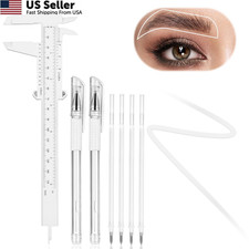 Eyebrow Microblading Marker Pen, 2 Pcs Brow 1 Count Pack of 7 , White
